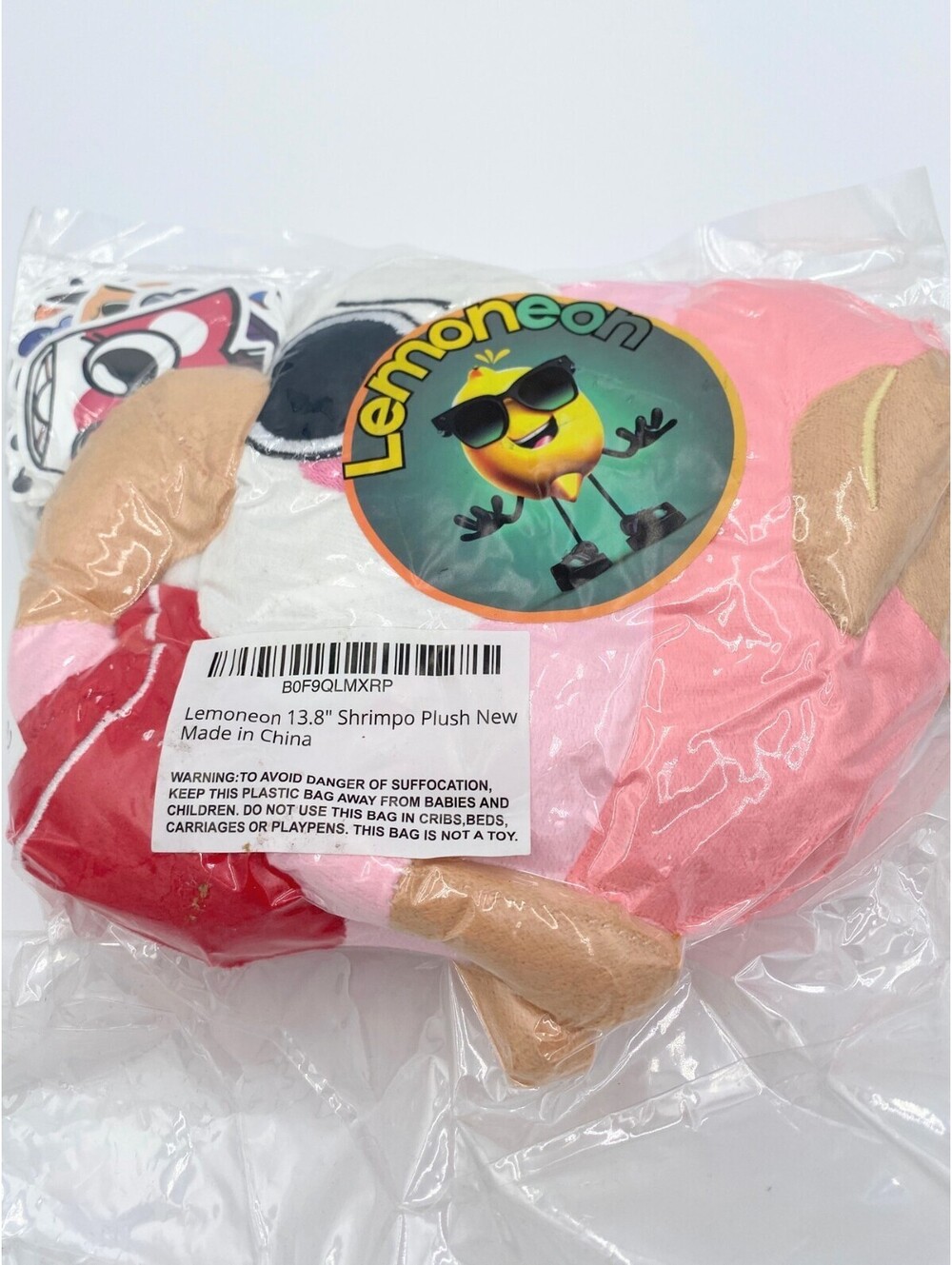 Lemoneon Dandy's World Shrimpo Plush 13.8" w/ Sticker Pack New Sealed